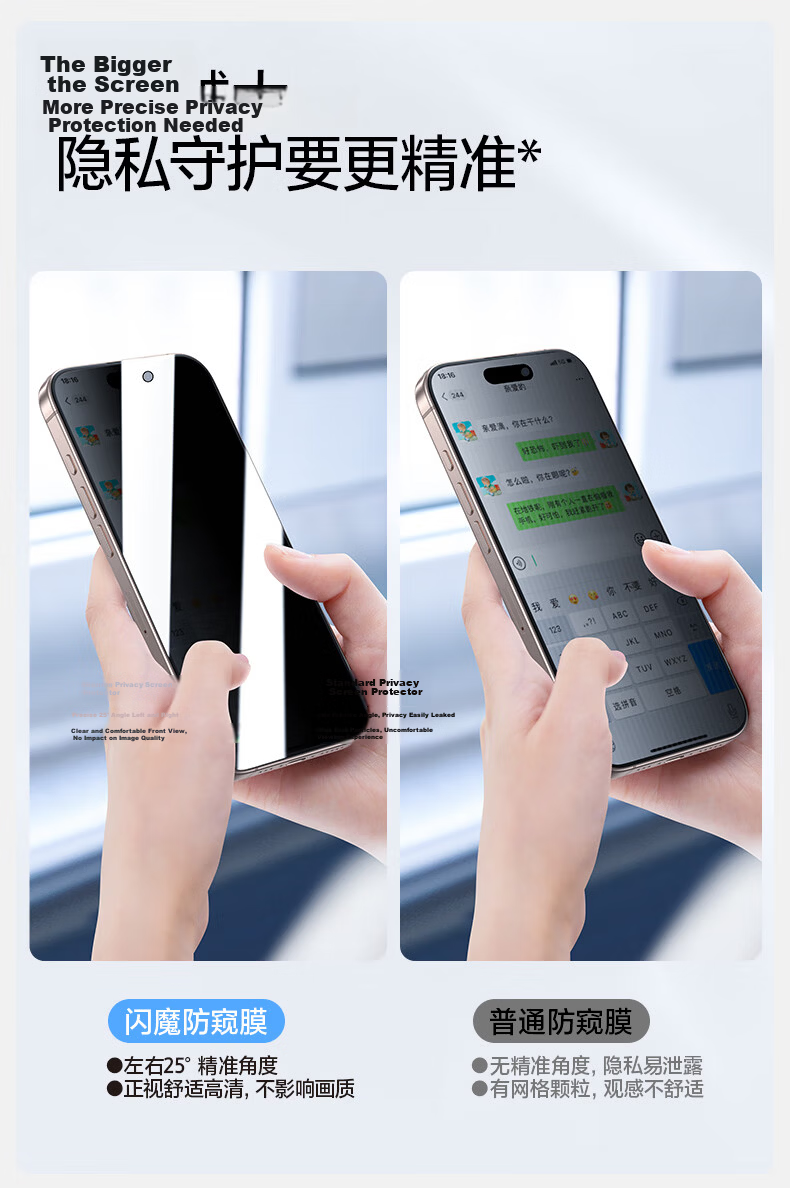 Shanmo Privacy Tempered Glass Screen Protector for iPhone 16 Pro Max - Anti-Peeping, Dustproof, Drop Resistant, Anti-Fingerprint, Full Coverage with Cleanroom Protection 8