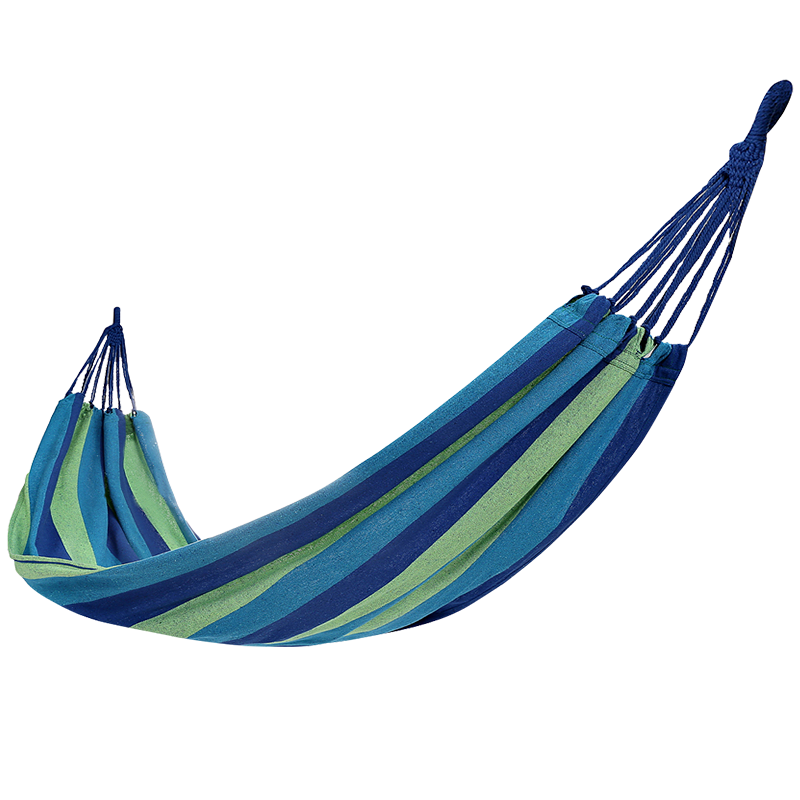 CAMEL Outdoor Hammock, Adult Anti-Rollover Hanging Bed Swing, A1S3GA102, Blue Striped Pattern (200*100)