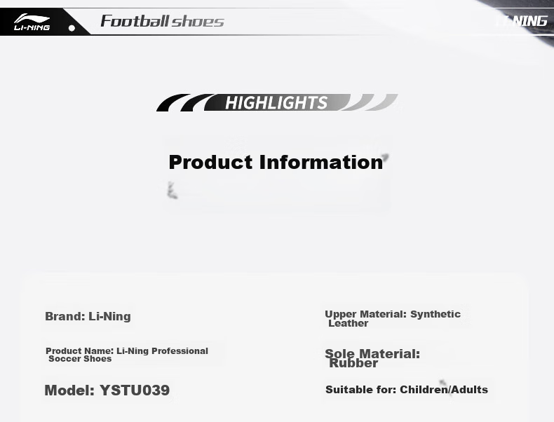 Li-Ning Soccer Shoes for Men, Women, Adults And Children, TF Turf Cleats, Professional Training Football Boots, Non-Slip Wear-Resistant Cleats for Youth, Black, Size 44 17