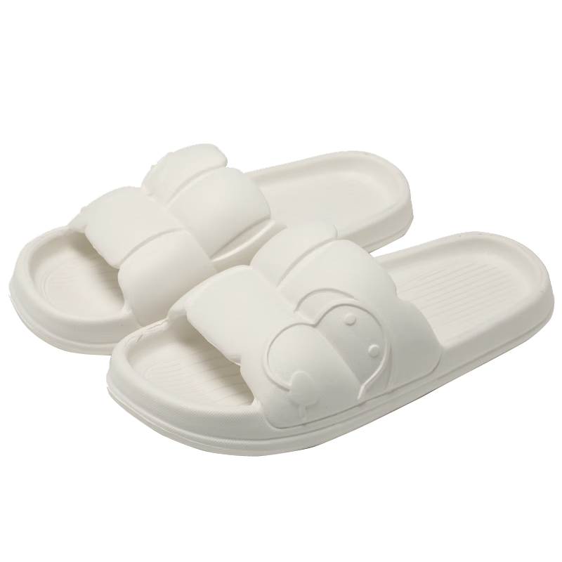 Huameijianbu Lightweight Thick-Soled Slippers, Soft And Bouncy, Comfortable Indoor/outdoor Non-Slip Sandals HM2207 White 40-41