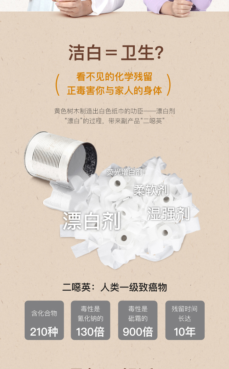 106468-泉林本色 健康系列 3层120抽面巾纸24包无香(卫生安全认证 天然原生浆 本色无漂白)软包抽纸 整箱销售-详情图