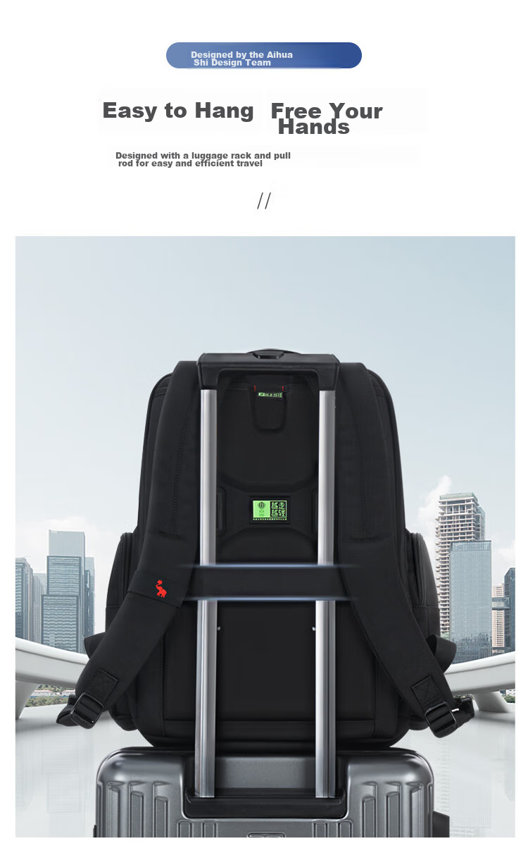 OWAS Backpack Laptop Bag for Men, 16-Inch Travel Business Lightweight Luxury Black Backpack 10