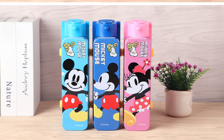 Disney Elementary School Pencil Case, Double-Layer Large Capacity Pen Box, Creative Multifunctional Train-Shaped Pencil Case, Girls' Children's Study Supplies Graduation Gift, Froze 8