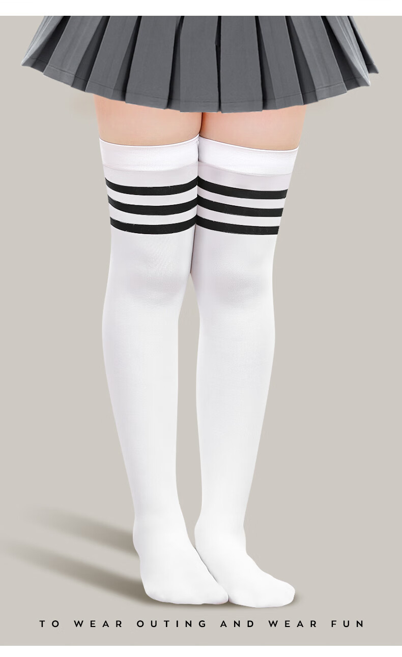 Barbie Girls' Mid-Calf Socks, Summer Thin Over-Knee Children's Long Socks, White High Socks, School Uniform Style, Black + Red, Size L 15