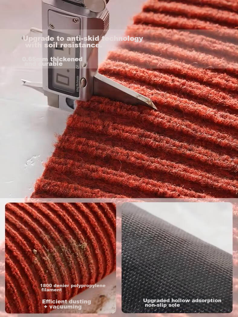 Yishang Premium Red Entrance Door Mat Laser Embroidery Villa Luxury Front Door Non-Slip Floor Mat Carpet 5