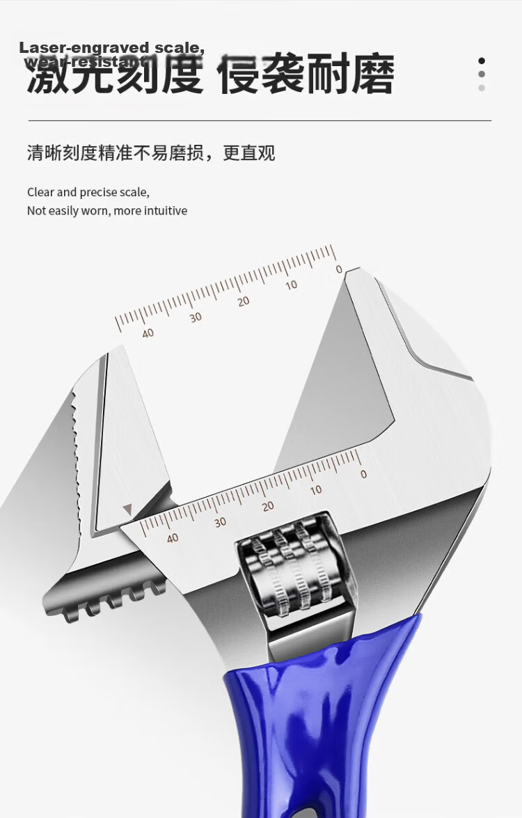 Huang Xiao Chao 6-Inch Large Opening Adjustable Wrench Short Handle Pipe Wrench Multi-Functional Bathroom Small Wrench 3