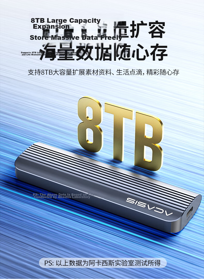 Acasis M.2 NVMe SSD Enclosure Type-C 3.2 External Hard Drive Case for Laptop iPhone 16 Aluminum Alloy Heat Dissipation 9