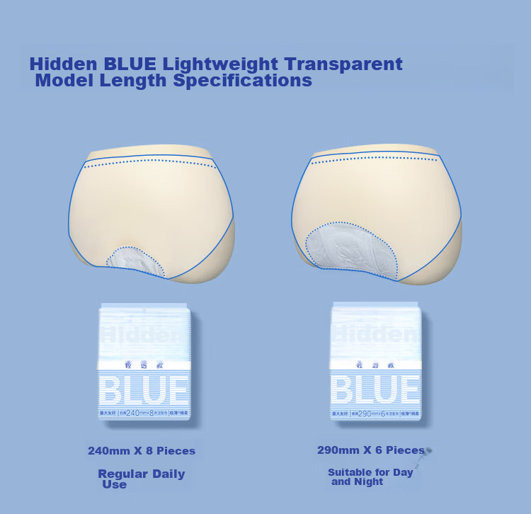 Herlab [Light And Breathable] Deep Blue Sanitary Napkins, Ultra-Thin And Breathable Menstrual Pads, Day And Night Combination, 56 Pieces, Sold by JD 8