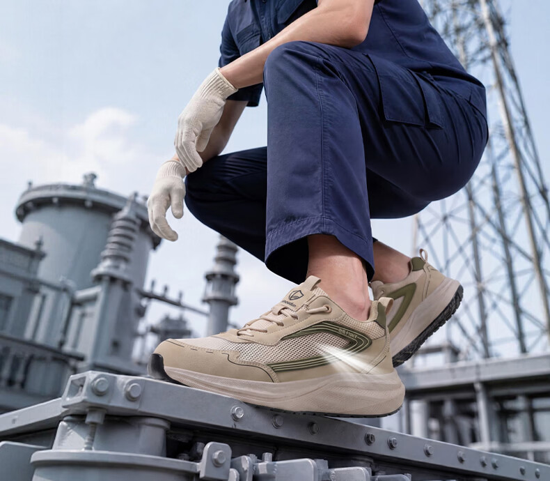 BlueOwl Shield Men's Summer Breathable Insulated 10KV Anti-Smash Anti-Puncture Ultra-Light Non-Slip Safety Work Shoes D331BKV Size 42 5