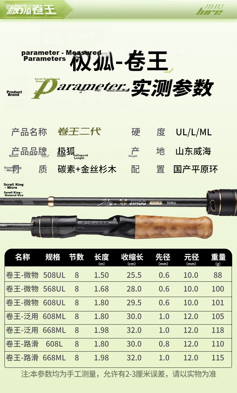 Jihu 1.8m UL Adjustable Micro Worm King II Telescopic Lure Rod Spinning Reel Combo Short Section Portable Lure Fishing Rod 17