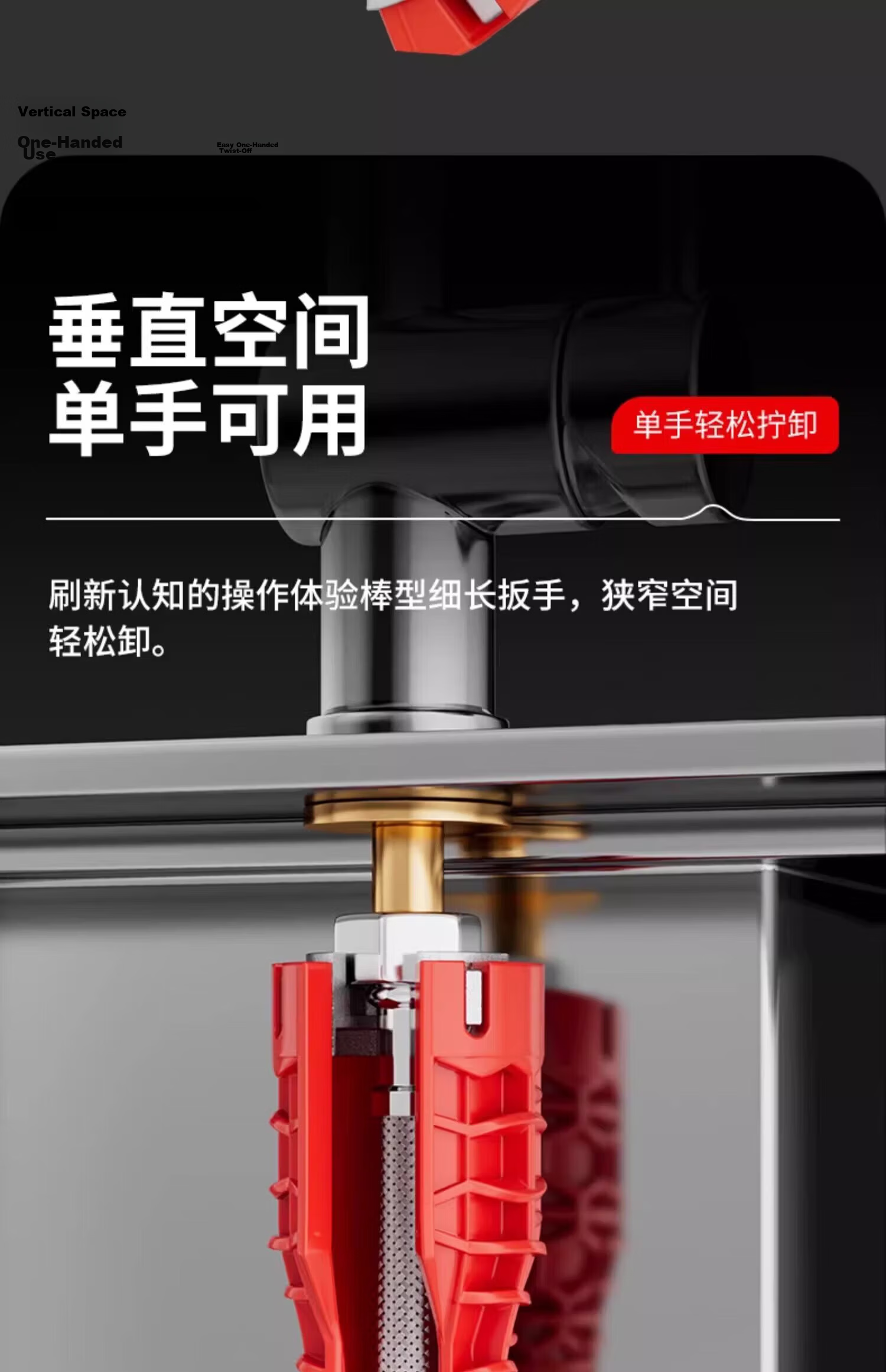 Chugong Sink Wrench Faucet Installation Removal Tool Multi-Function 8-in-1 Pipe Plumbing Universal Wrench 7