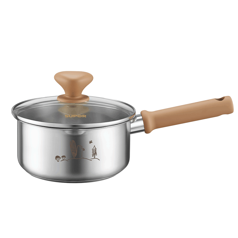 SUPOR Baby Milk Pot 316L Stainless Steel Infant Food Cooking Pot 16cm Universal Induction Cooker Soup Pot