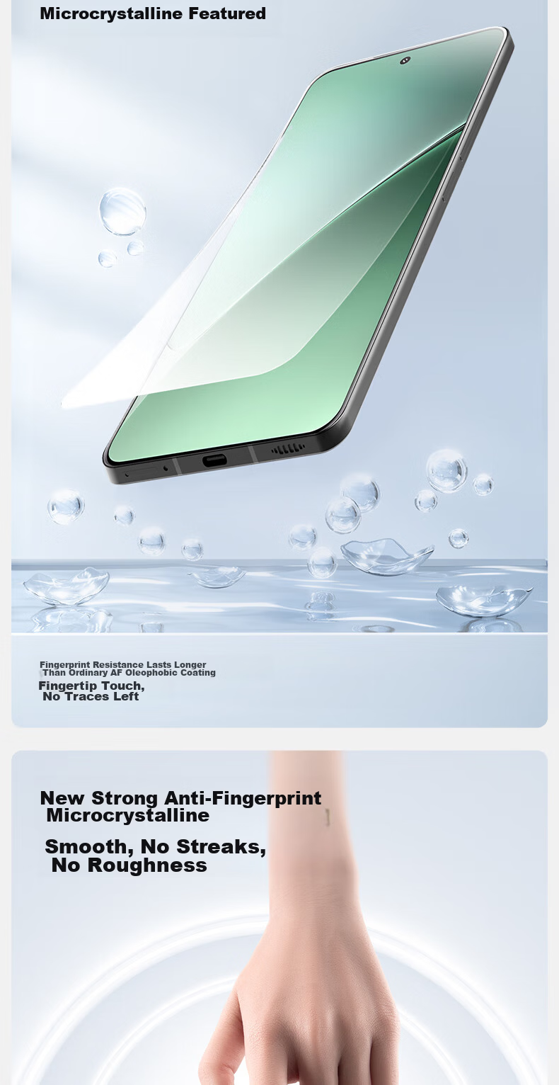Smorss [Ultrasonic Unlock] Screen Protector for Xiaomi 14 Pro/Ultra, Full Adhesive Anti-Shatter HD Anti-Fingerprint Upgraded Smooth Microcrystalline Protective Film, 2 Pieces 5