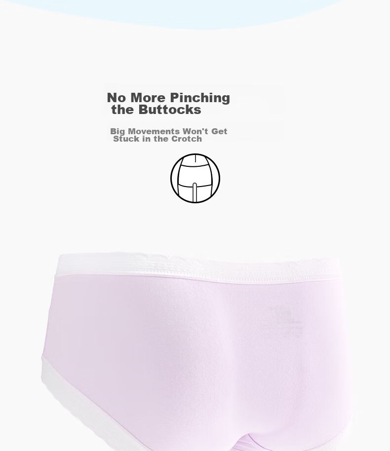 Ariel & Aurora Girls' Cotton Briefs for Ages 6-12, Puberty Period, No Pinch, Elementary School, 4-Pack XL 6