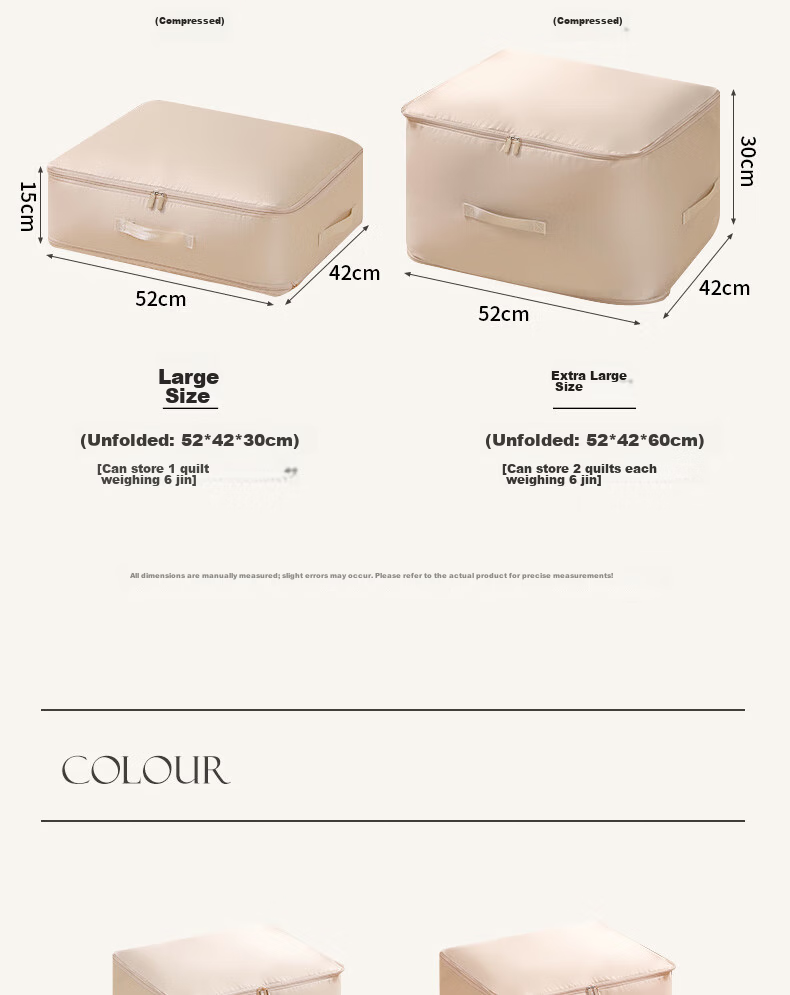 Baicaoyuan Extra Large Dustproof and Moisture-Proof Compression Storage Bag for Down Quilts, Clothes, and Bedding - Pink 9