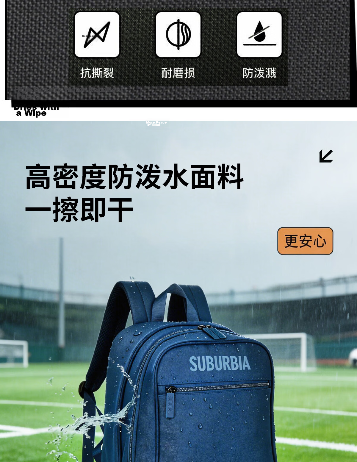SUBURBIA Multifunctional Sports Backpack for Men Volleyball Soccer Training Bag with Shoe Compartment Black 4