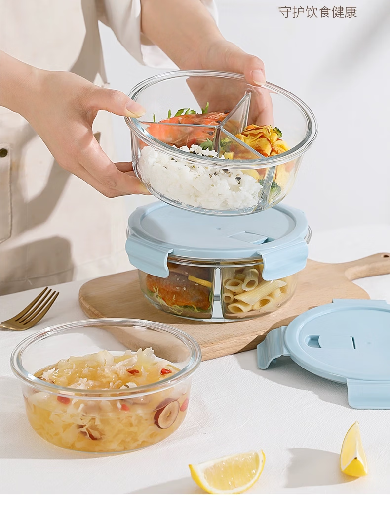 Xilekou Cilock Heat-Resistant Food Container, Baby Food Box, Steaming And Microwave-Safe Bowl, Glass Storage Container, Food Sample Box, Mini Lunch Box 4