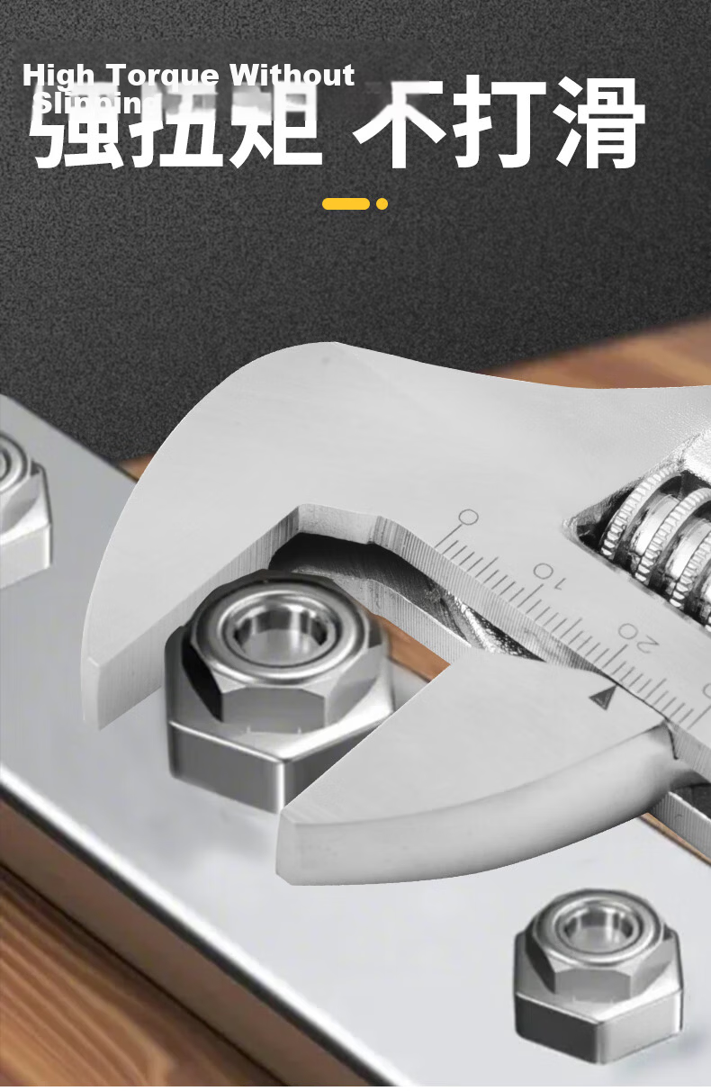 Liyu Adjustable Wrench Multi-Functional Large Opening Plumbing Wrench Household 12-Inch Open-End Wrench 11