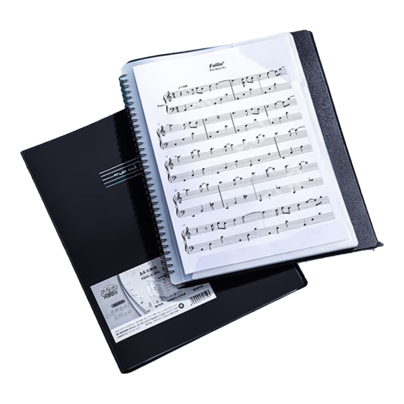 Deli Music Score Folder A4 Writable Document File Folder Piano Sheet Music Clip Student Award Collection Book Prenatal Checkup Storage Book Staff Paper Clip 10 Sheets 20 Pages PQ305-20