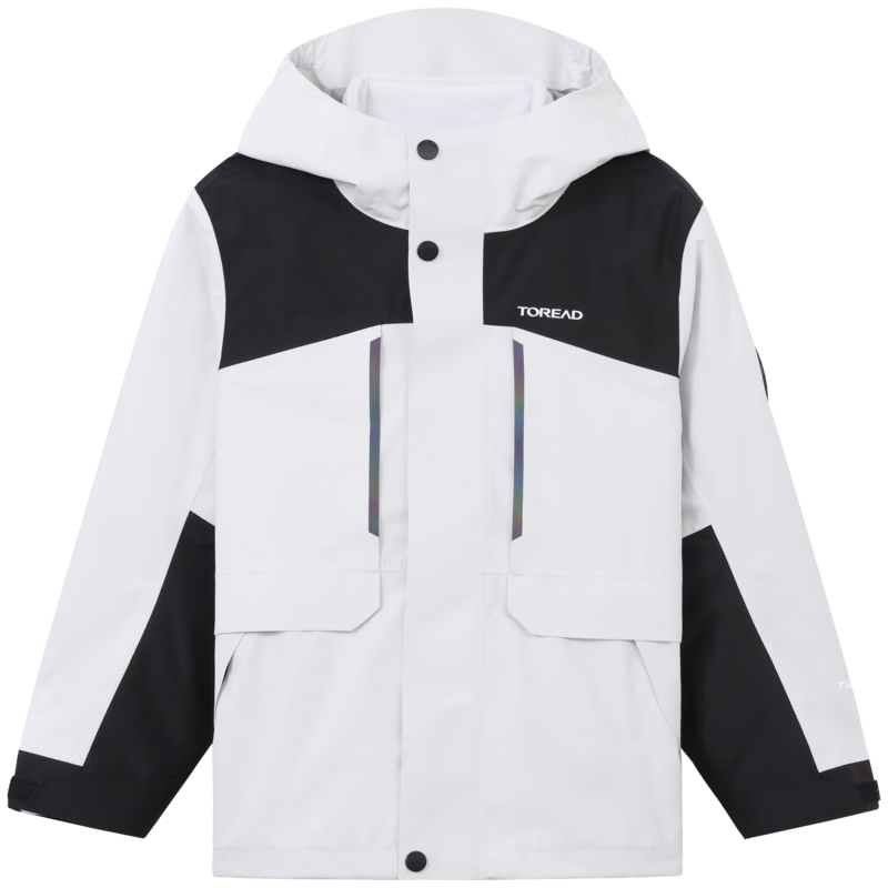 TOREAD 2024 New Children's Outdoor Jacket, Fleece-Lined Windproof Breathable Coat QAWWBM93261, Dawn White, Size 140