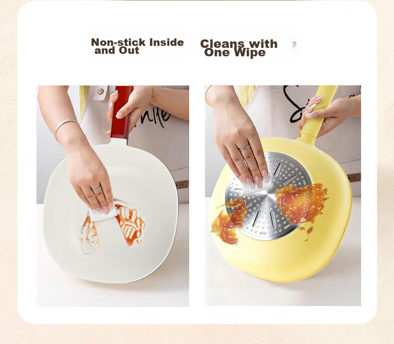 OLODE Titanium Extreme Ceramic Non-Stick Frying Pan Skillet Lightweight Flat Bottom Cookware for Gas Stove and Induction Cooker 4