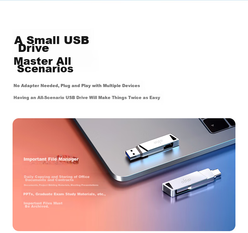 Aigo 128GB Type-C Car USB Drive Mini Compact C3C 450MB/s Read Speed Car Sentinel USB Drive Dash Cam USB Drive High-Speed Learning Office USB Flash Drive 8