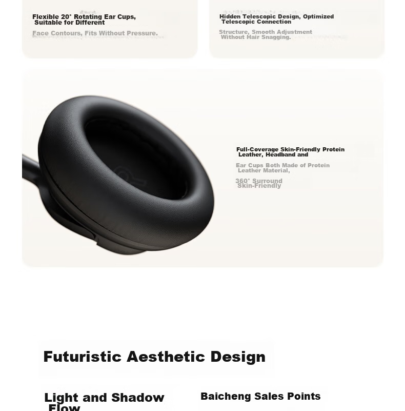 BASEUS MH1 Over-Ear Noise Cancelling Bluetooth Headphones Active Noise Cancellation Dual Gold Standard HiFi Certified 80H Battery Life Compatible with Apple Huawei Xiaomi Oppo Phones Gift 24