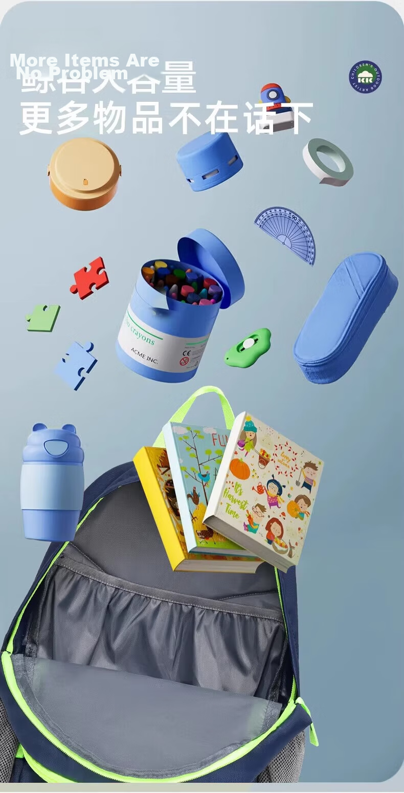 361° Student Backpack Boys Hiking Outdoor Spring Outing Ultra-Light Primary School Double Shoulder Bag Tutoring Travel Bag 4