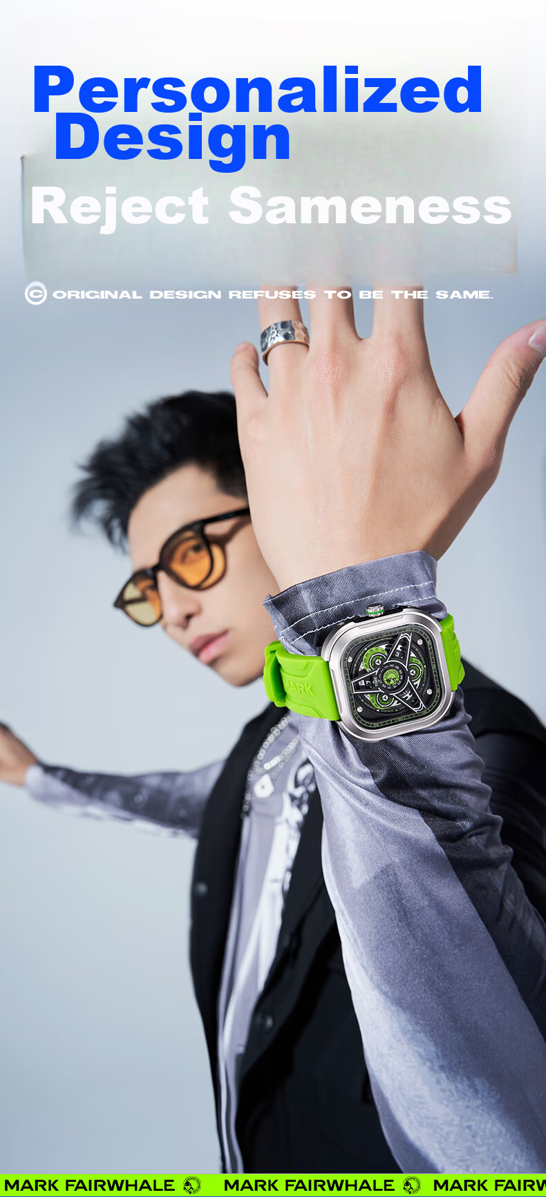 MARK FAIRWHALE Men's Digital Watch Multifunctional Luminous Waterproof Trendy Birthday Gift for Boyfriend 4480 5