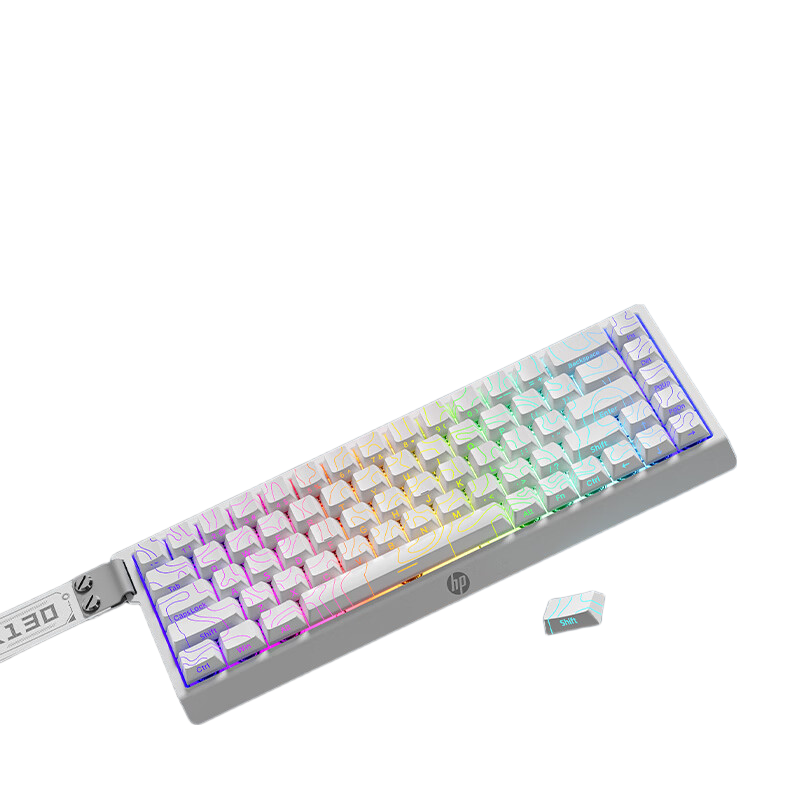 HP K130 Wireless Keyboard Wired Bluetooth Tri-mode Quiet Mechanical Feel Gaming Portable 68-Key Membrane Keyboard for PC Laptop Tablet iPad