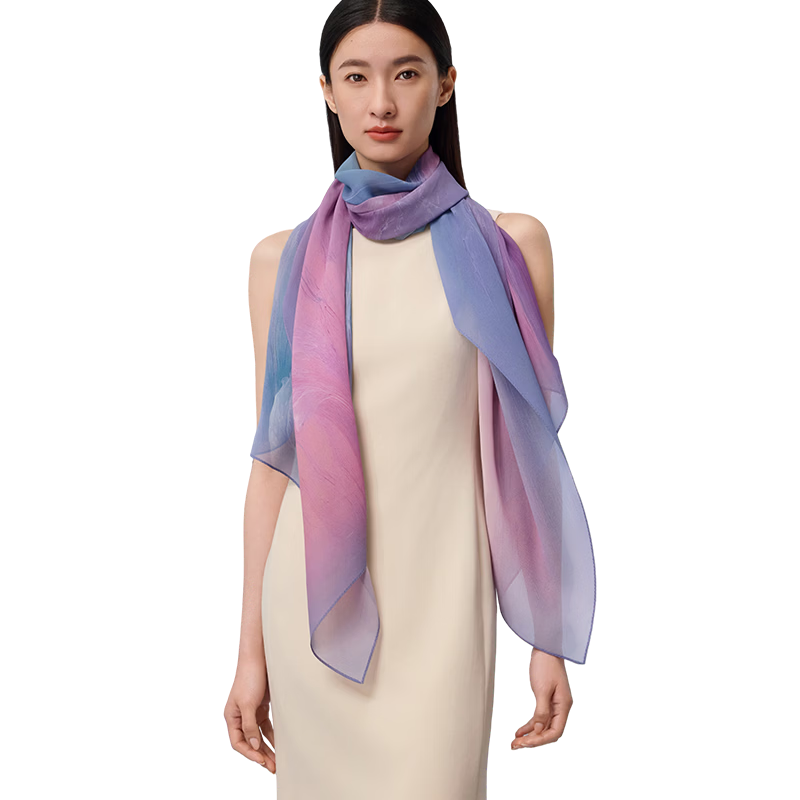 Shanghai Story 100% Mulberry Silk Summer New Arrival Silk Scarf Breathable Shawl Gift Box Birthday Gift for Mom and Girlfriend