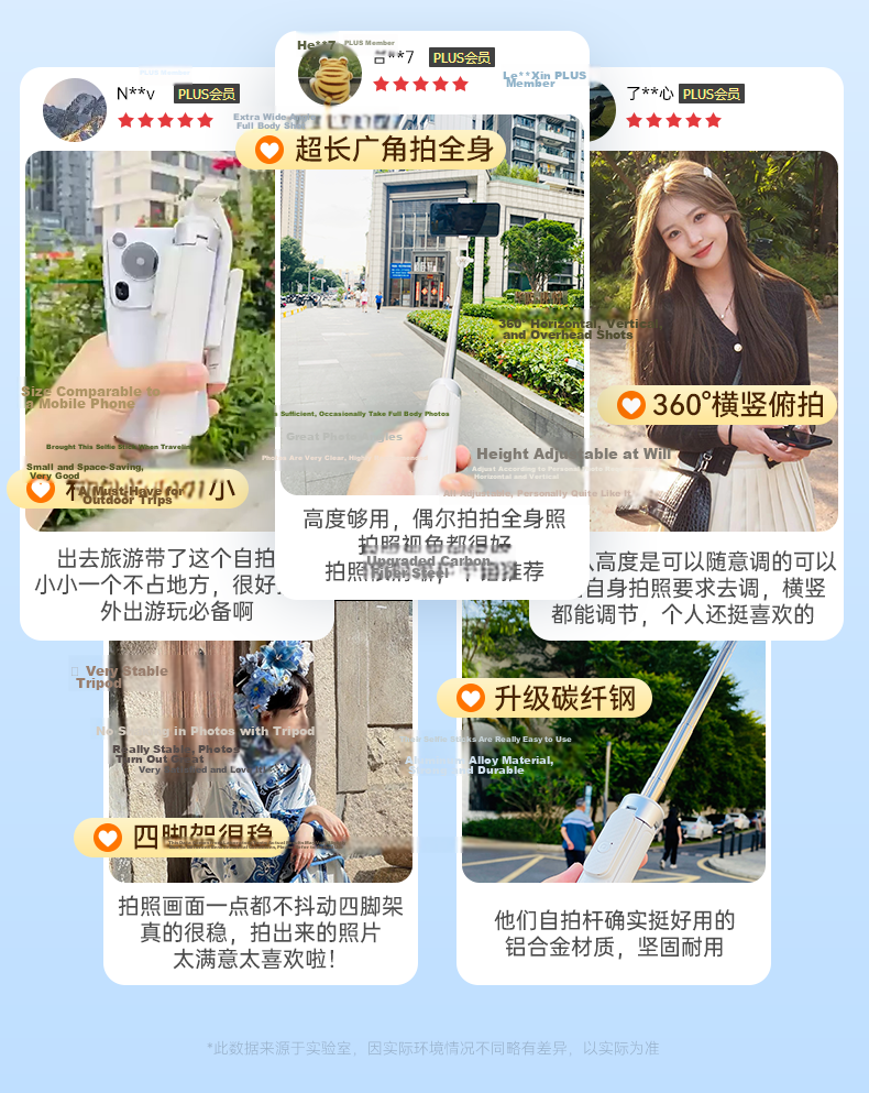 Zhiguozhe 2026 New Mini Selfie Stick Travel Portable Phone Holder 360° Rotation Anti-Shake Automatic Tripod Follow Shooting Photography Tool Concert 2