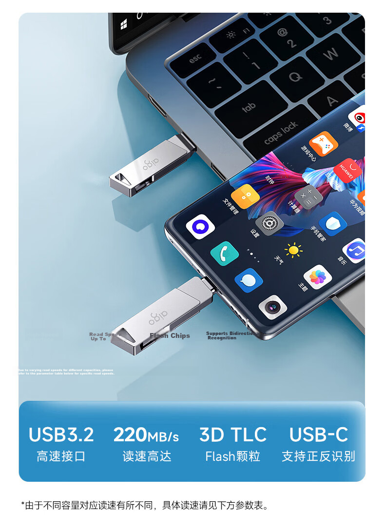 Aigo 128GB Type-C Car USB Drive Mini Compact C3C 450MB/s Read Speed Car Sentinel USB Drive Dash Cam USB Drive High-Speed Learning Office USB Flash Drive 10