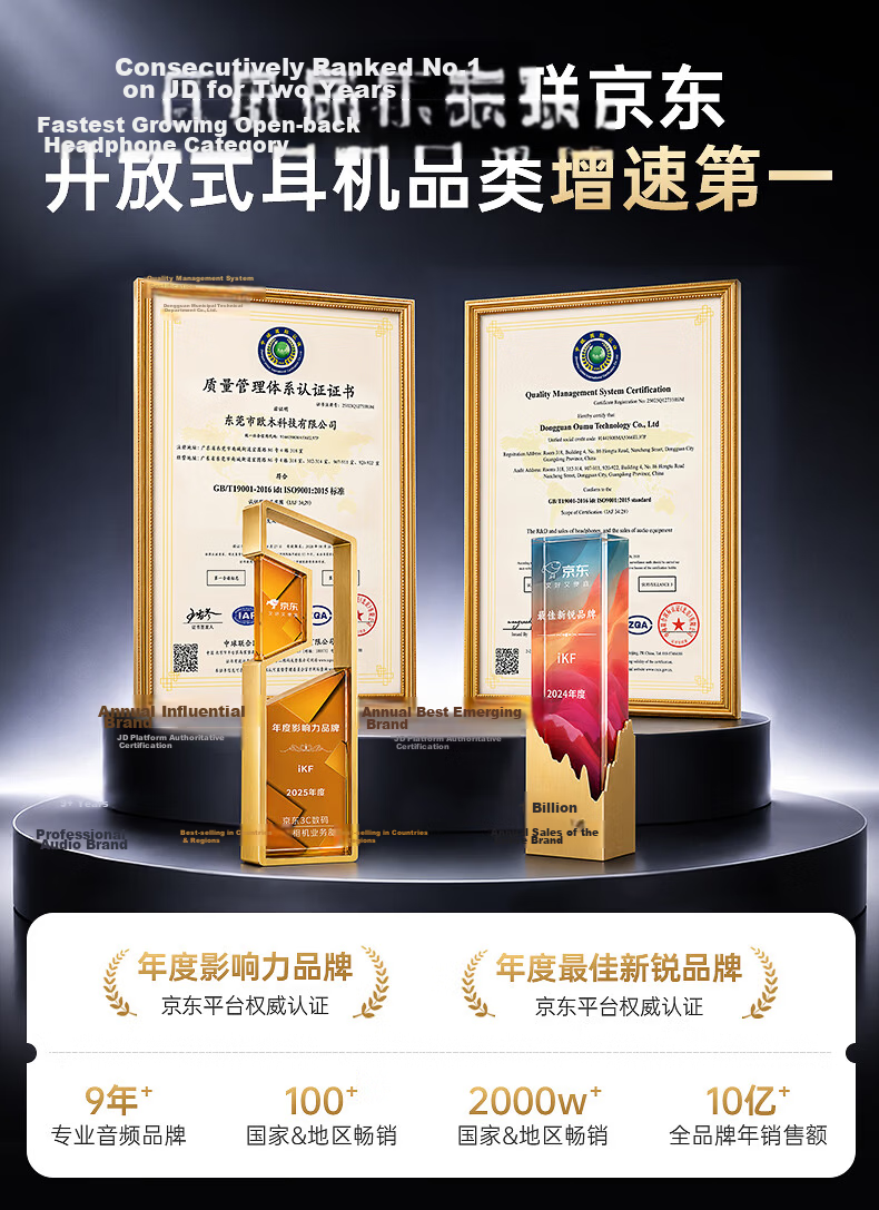 IKF AirClip Pro Clip-On Bluetooth AI Translation Wireless Open Bone Conduction Hi-Res Gold Standard LDAC Long Battery Life for Huawei Star Black 1