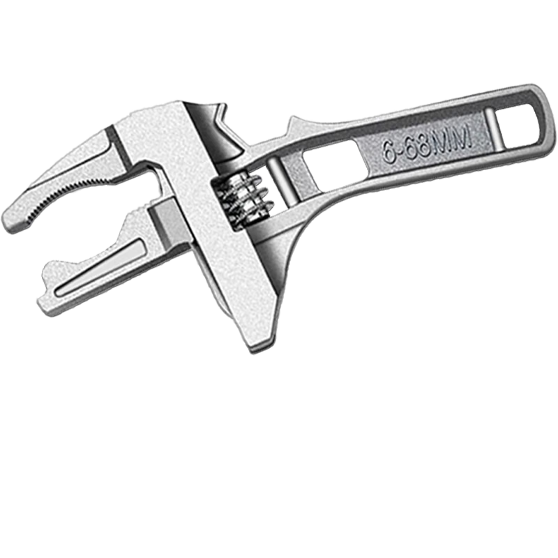 Deqi Adjustable Wrench Bathroom Wrench Universal Short Handle Silver Tooth Bathroom Wrench with PTFE Tape