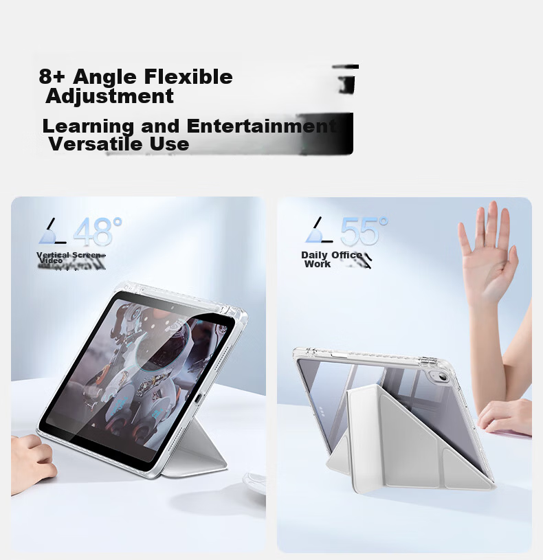 Shanmo Compatible with IPad Air 8/7/6 Case, M4/M3 Universal 11-Inch IPad Air 8/7 Protective Cover for 2026/25 Models, Apple Transparent Acrylic Gray 14