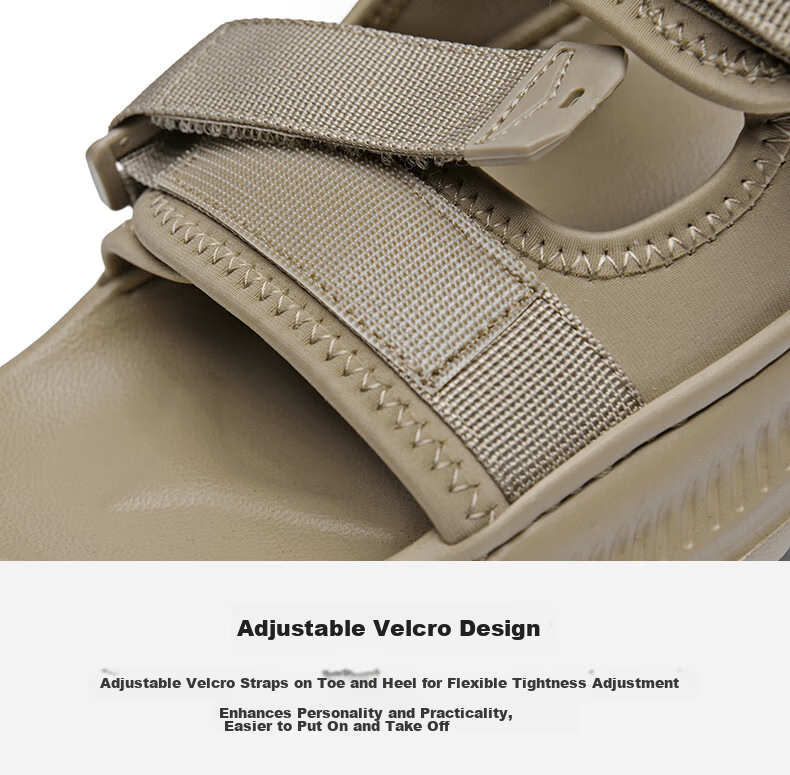 HLA Men’s Casual Sports Sandals with Velcro Outdoor Beach Sandals HAALXM2EAE092 Khaki Size 41 17