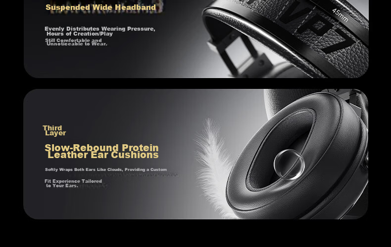 IKF VP7 [KNA Collaboration DiTing Set] Wired HiFi Gaming Headset Over-Ear Esports Headphones Valorant Special Edition Birthday Gift for Boyfriend Carbon Black 47