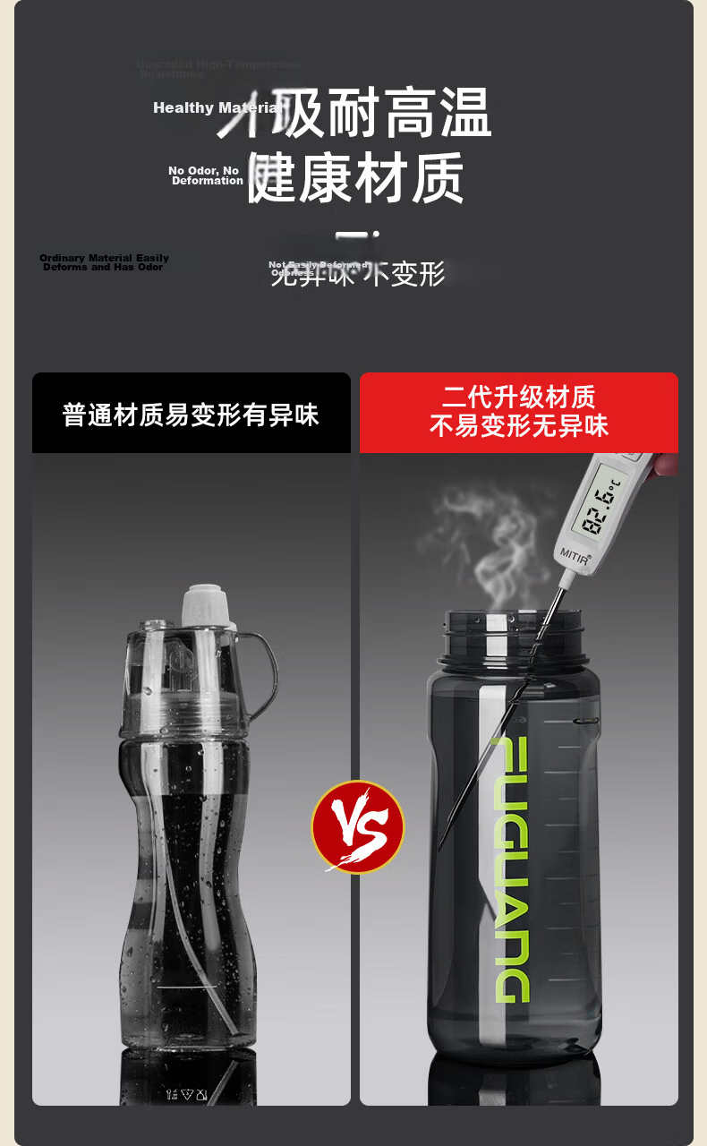 Fuguang Plastic Cup, Tritan Material Straw Cup, for Men And Women Students, Outdoor Sports, Pop-Up Lid Cup with Strap, Water Bottle, 750ml 7