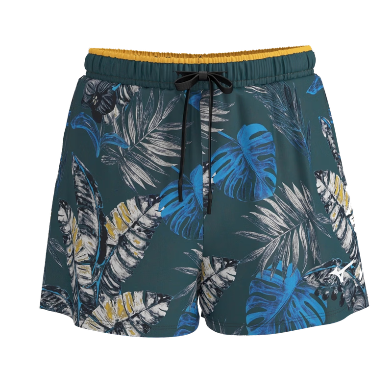 MIZUNO Men's Double-Layer Quick-Dry Loose Beach Swim Shorts Anti-Embarrassment Large Size Hot Spring Shorts B3105 Yellow 3XL