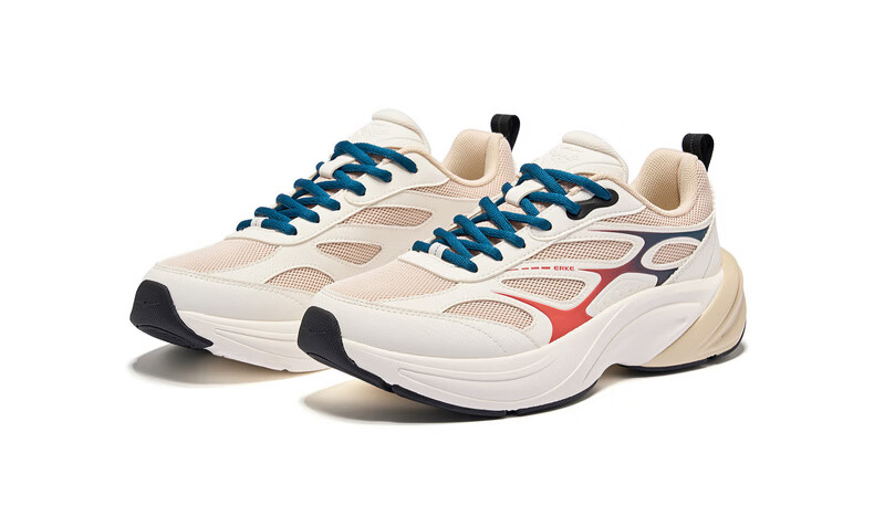 ERKE Men's Sports Shoes Leather Mesh Breathable New Casual Thick Sole Dad Shoes Fengxiwu 3.0 28