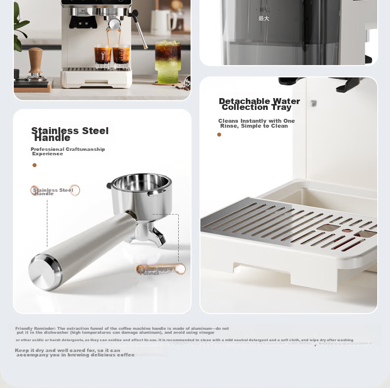 Midea Italian Semi-Automatic Coffee Machine Hot and Cold Dual Extraction Grinder All-in-One Small Fully Automatic Home Use Gift Coffee Grinder with Milk Frother MA-GE5110 29