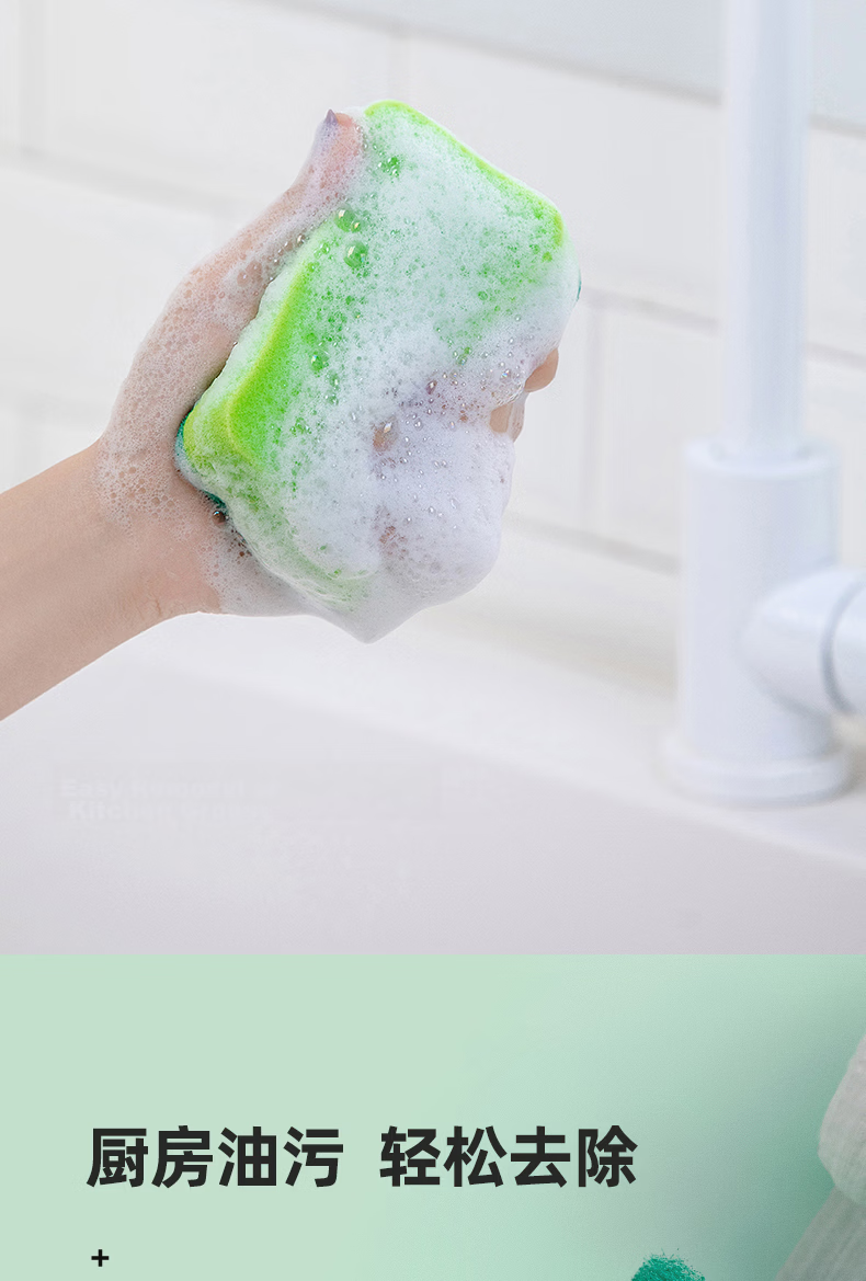 Chahua Dishwashing Sponge Scrubbers 8-Pack Oil-Removing Cleaning Cloths 5