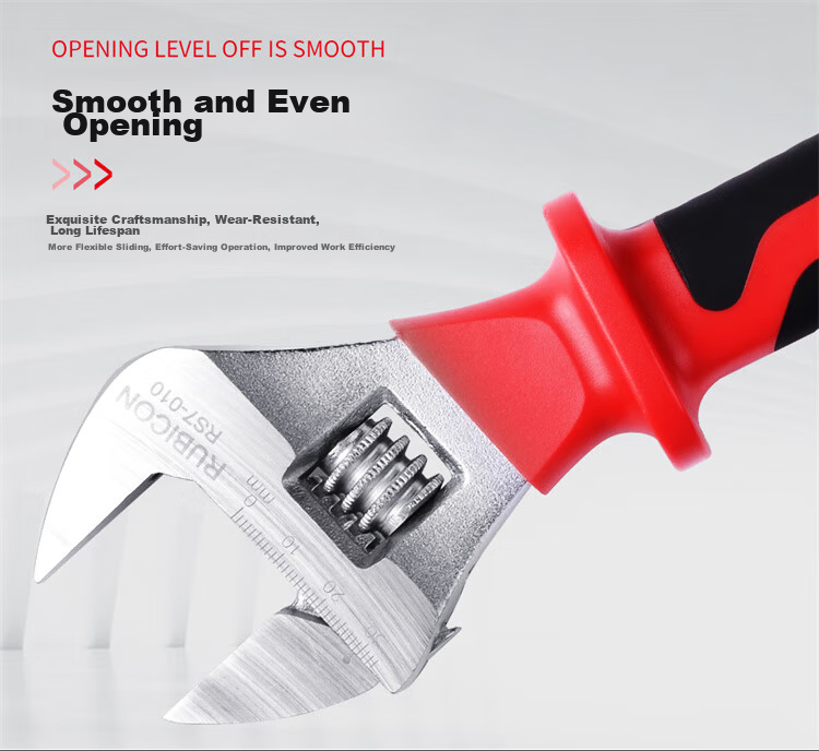 RUBICON High Voltage Insulated Adjustable Wrench Electrician Universal Wrench Large Opening 10 Inch RS7-010 5