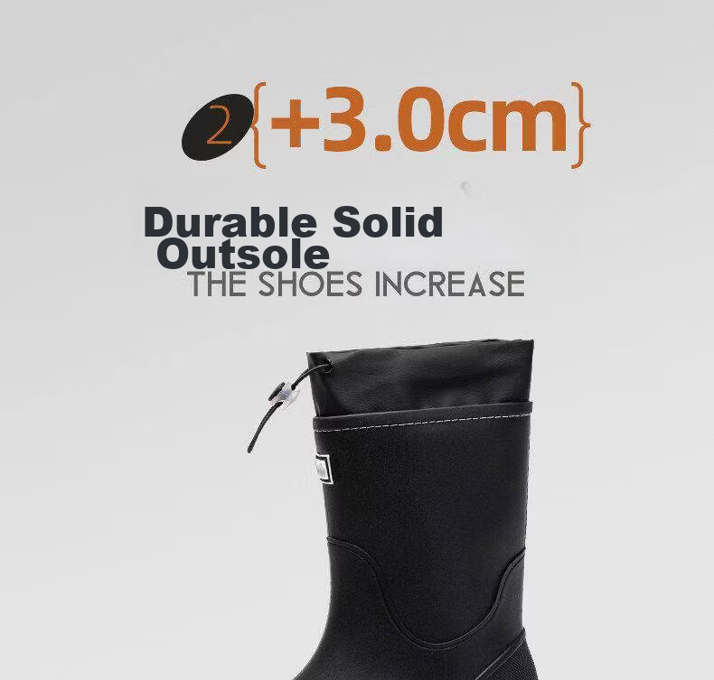 Afunoti Non-Slip Waterproof Mid-Calf Rain Boots for Men Hiking Water Shoes Fishing Cycling Black Size 44 6