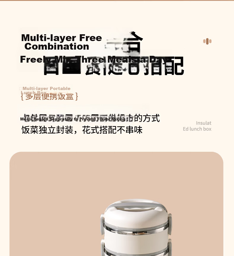 Ymer Multi-Layer Insulated Lunch Box Microwaveable Large Capacity Stainless Steel Four-Layer Bento Box for Office Workers 7