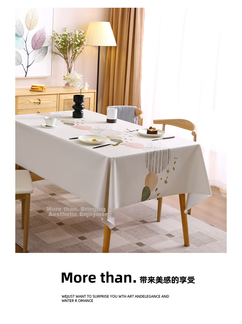 JANMEIJIA Tablecloth, Waterproof And Oil-Proof, Washable, Heat-Resistant, Rectangular Table Cover, Luxurious High-End PVC, 140*180cm 9