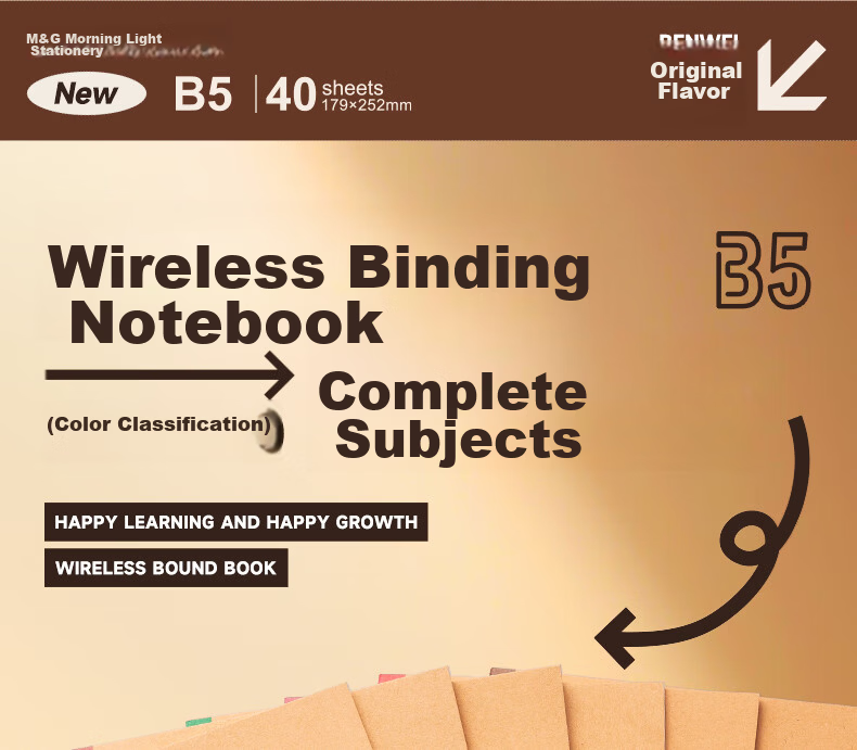 M&G Stationery B5 Math Error Book, Middle School English Correction Notebook, High School Student Error Organizer Tool, 40 Sheets Per Book MPYJPK59 2