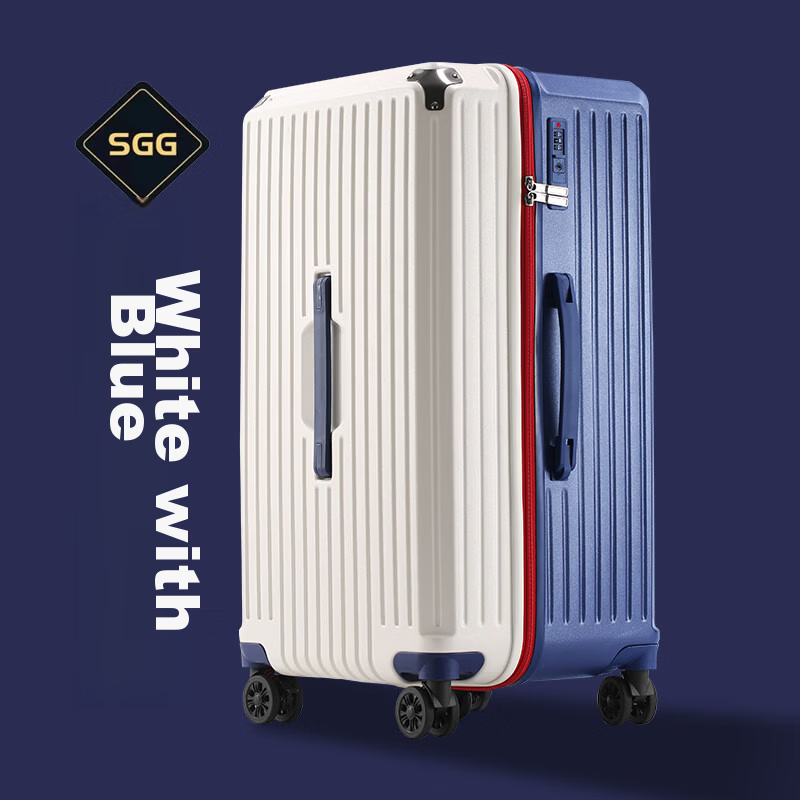 SGG Large Capacity Girls' Luggage Cute Travel Suitcase Thickened Spinner Wheels White 30 Inch 20