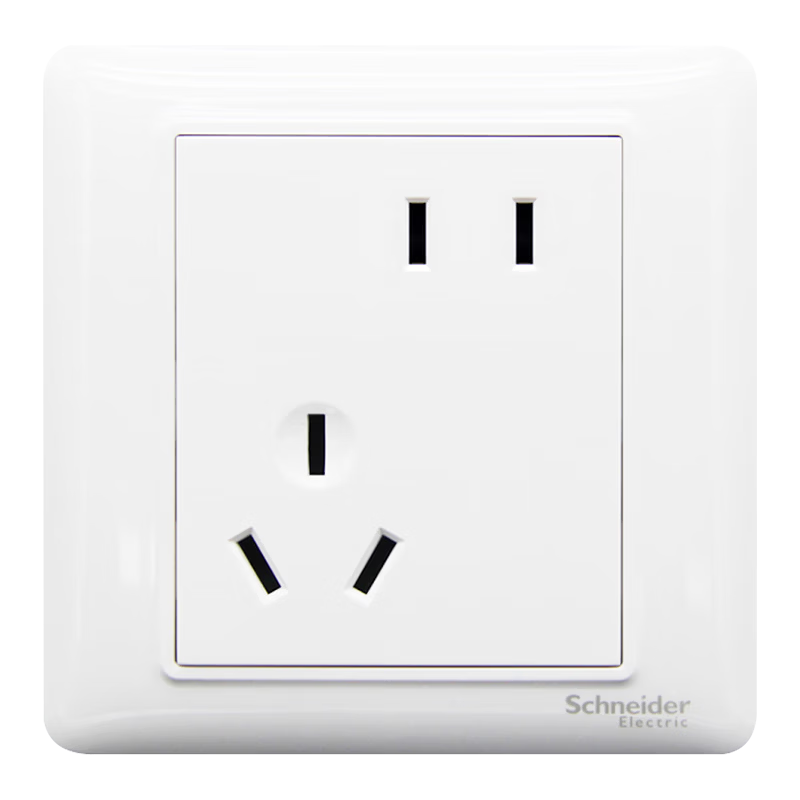 Schneider Misaligned Five-Hole Socket 86 Type Concealed Power Switch Socket Panel Slant 5-Hole 10A Ruiyi Series White